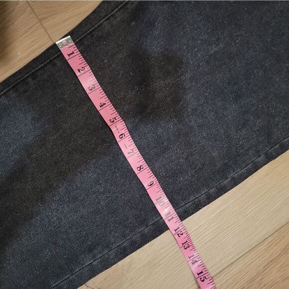 NWT Wide Leg High Rise Ankle Crop Black Jeans - Picture 10 of 12